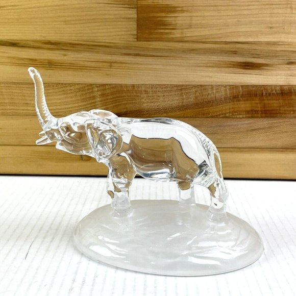 Vtg Crystal D' Arques 24% Lad Crystal Elephant Figurine W/Frosted Base France - Picture 7 of 9